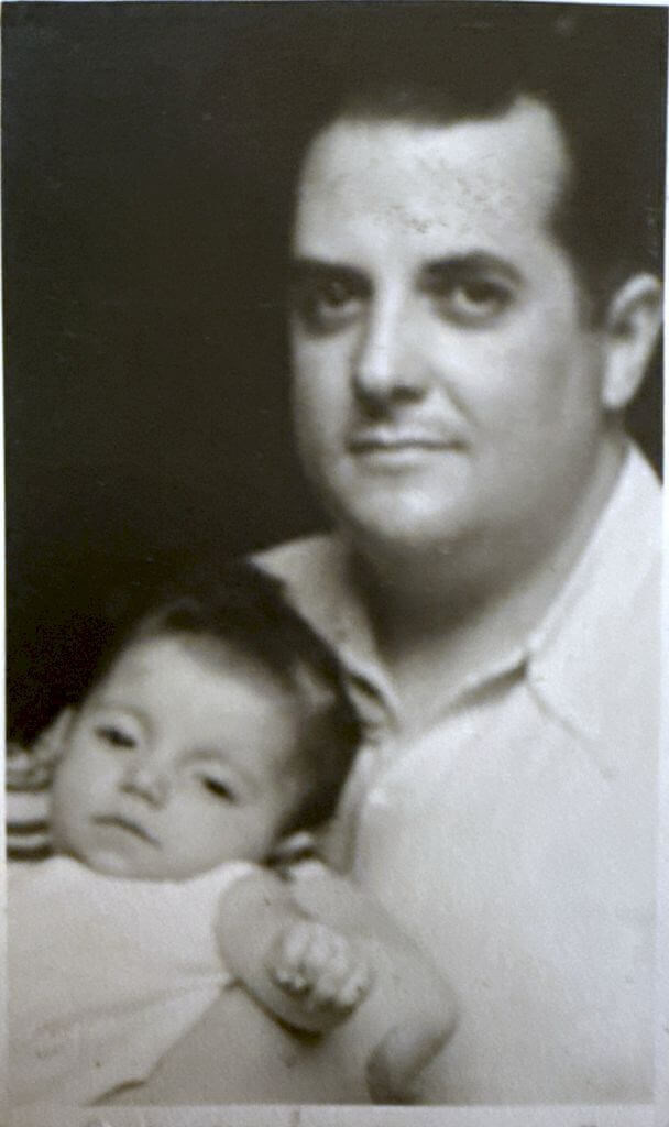 Juan Torrents with Baby Catalina (1943)
