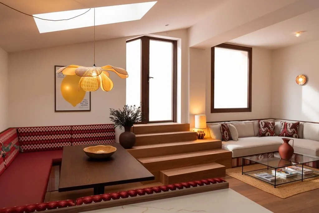 Sunken lounge in the Francisco Roca Penthouse at Casa Roca