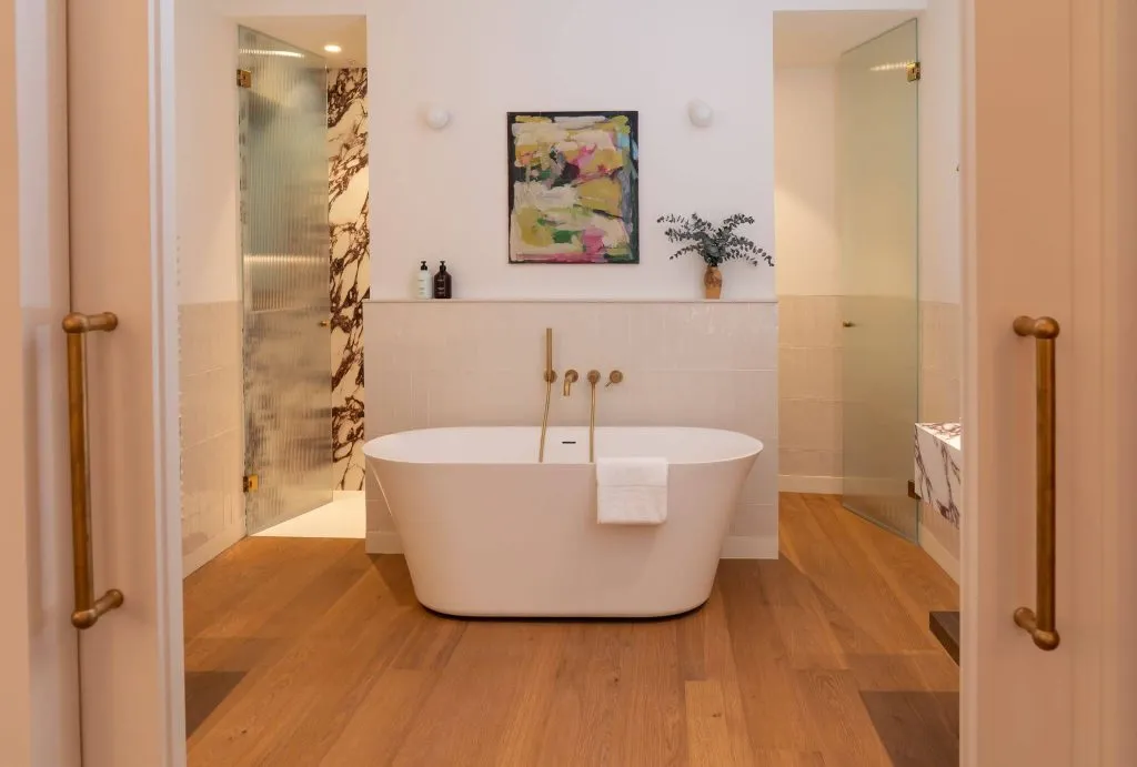 Freestanding bath in the Retreat Suite bathroom at Casa Roca