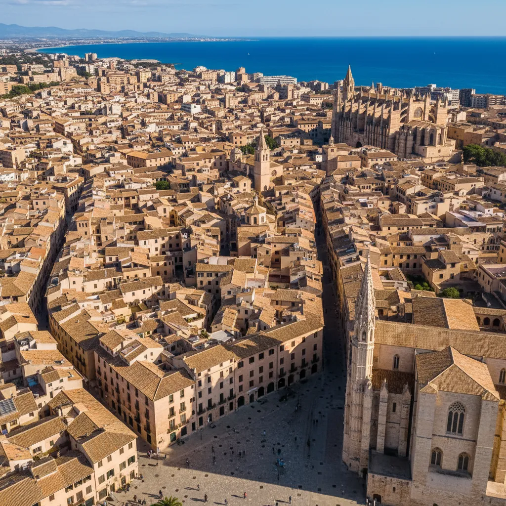 Palma Old Town aerial view Casco Historico